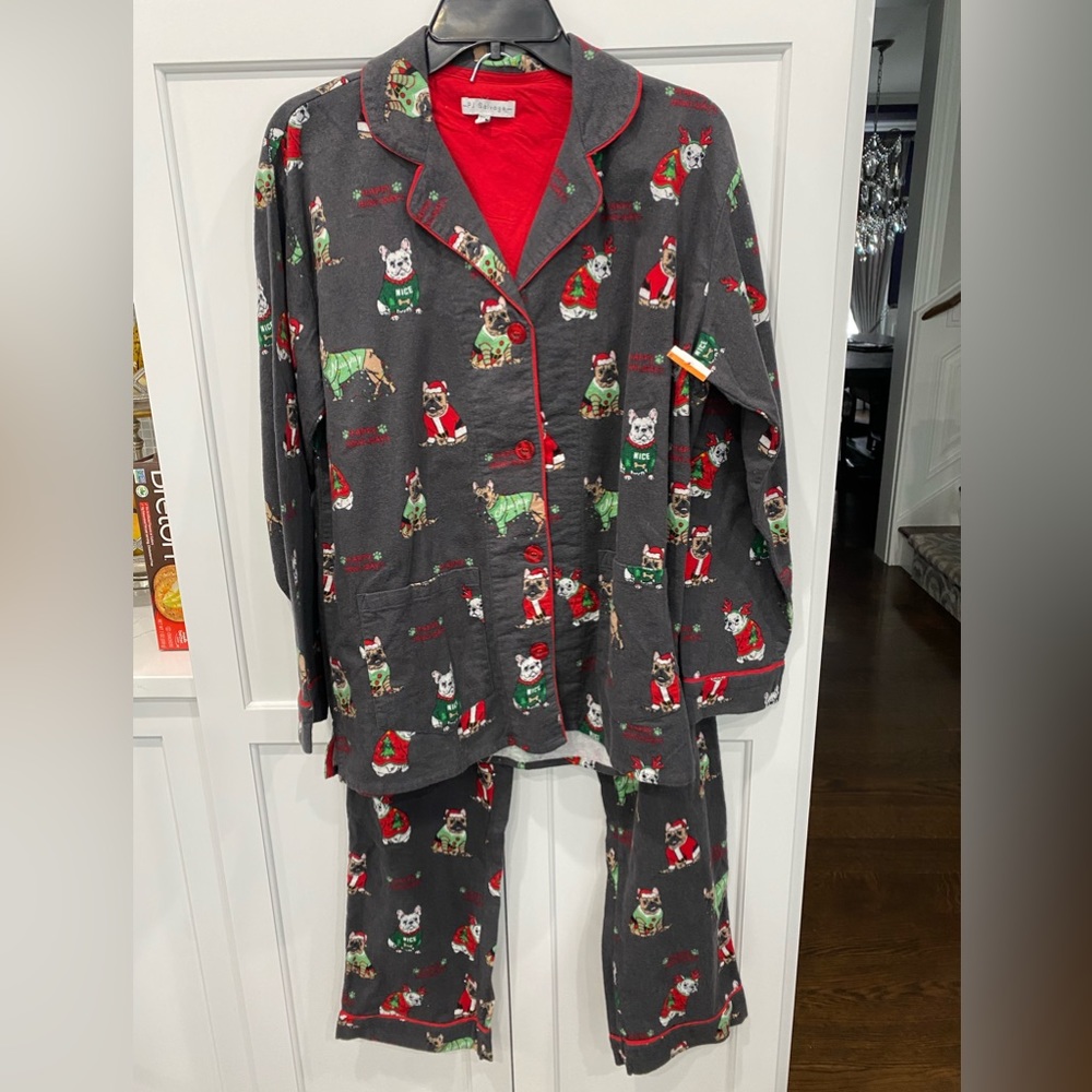 PJ SALVAGE NWT 100% Cotton Flannel Print Button Down Pajama Set